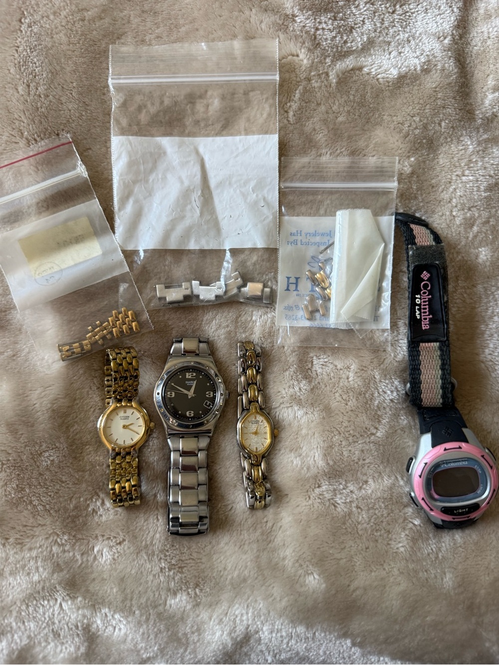 Citizen Women's Two-Tone Gold and Silver Swatch Watch (with Additional Bands)